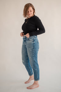 Long-Sleeve Crop Top ELLA Organic Cotton Black GOTS Certified — Ansicht 4