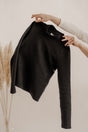 Stehkragen Longsleeve CLARA Bio-Baumwolle Schwarz