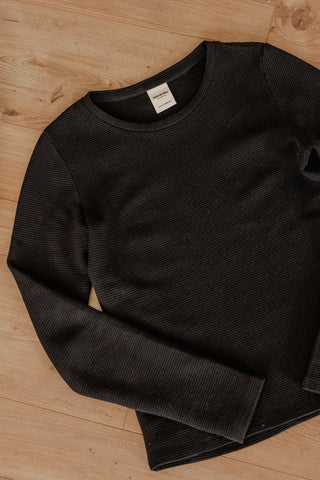 Round Neck Longsleeve EMILY Organic Cotton Black