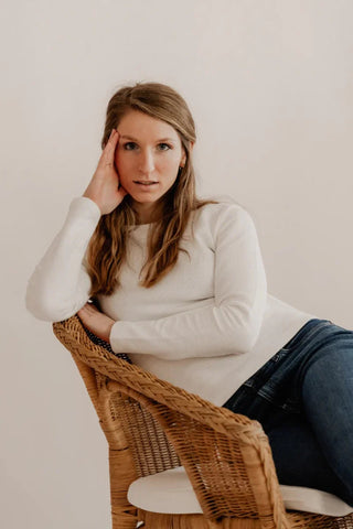 Round-neck long-sleeve EMILY – Organic cotton | White | Year-round comfort