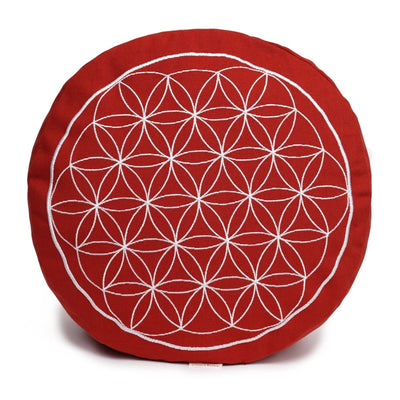 Meditationskissen Glückssitz® Blume des Lebens – Buchweizenschalen, 15 cm