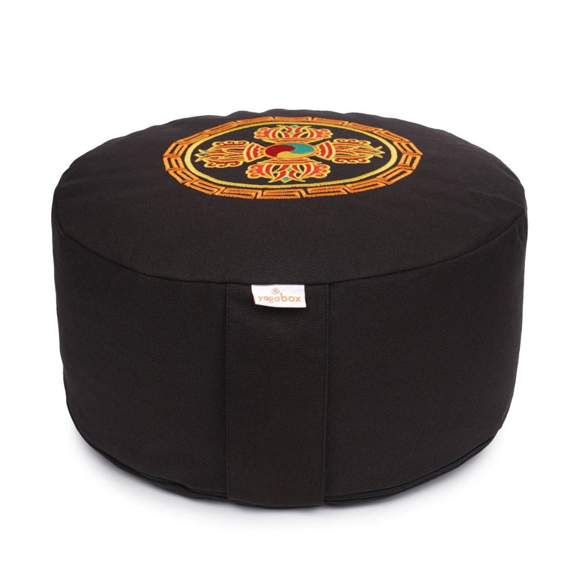 Meditationskissen Glückssitz® Doppeldorje – 15–20 cm verstellbar, Buchweizenschalen — Ansicht 1