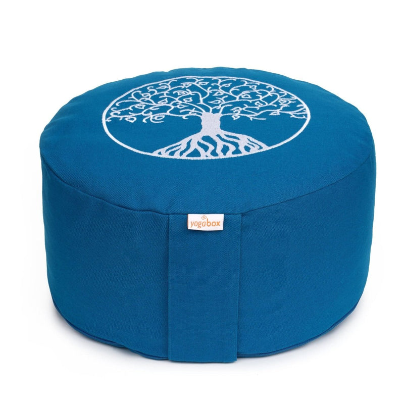 Meditationskissen Glückssitz® Lebensbaum – Baumwolle & Buchweizenschalen — YOVANA GmbH • yogabox.de