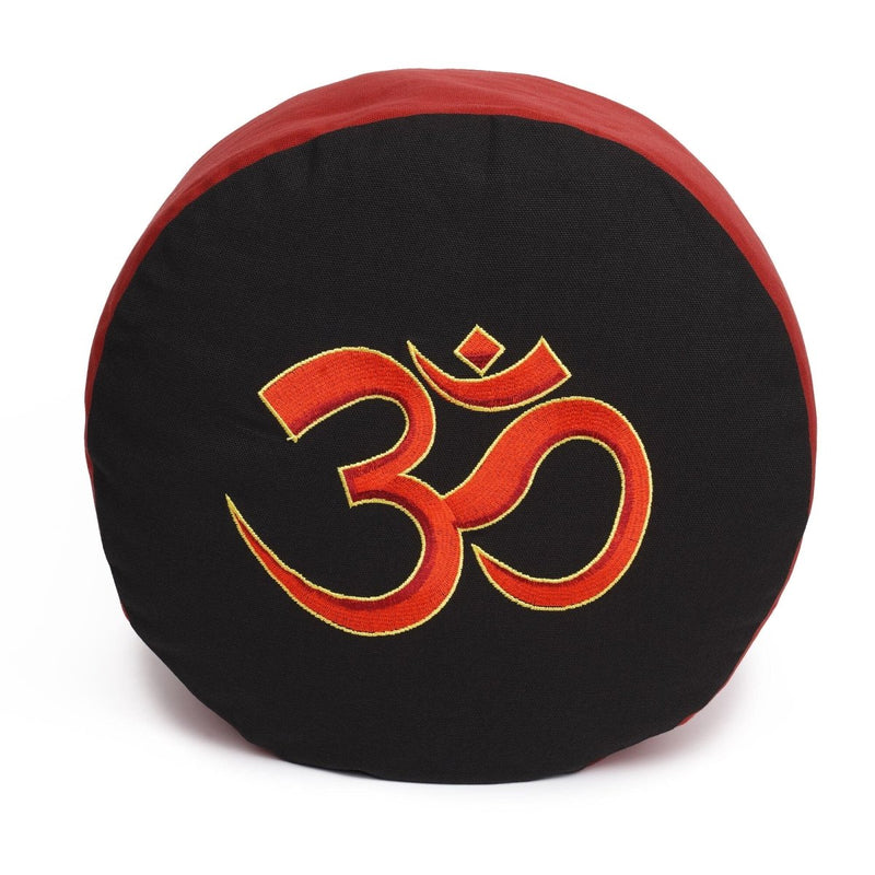Meditationskissen Glückssitz® mit Om-Symbol – 33 cm Durchmesser, Buchweizenschalen — Ansicht 3
