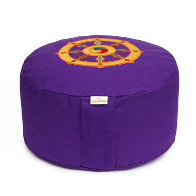 Meditationskissen Glückssitz® Rondo Dharmarad – Buchweizenschalen, 33 cm