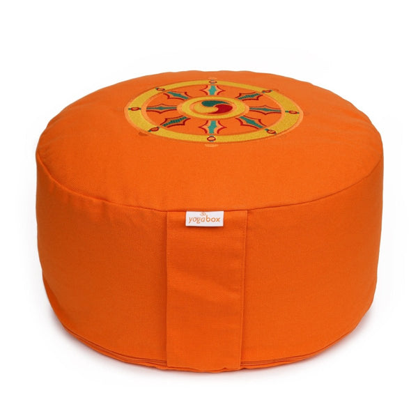 Meditationskissen Glückssitz® Rondo Dharmarad – Buchweizenschalen, 33 cm