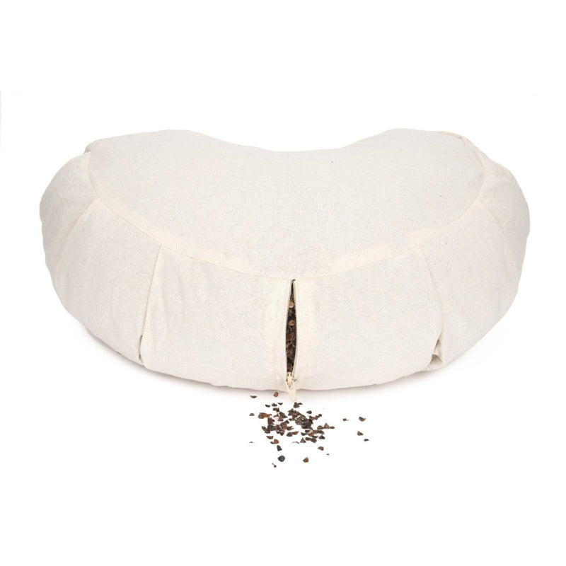 Meditationskissen Zafu ZEN Halbmond BASIC mit ZIP – Buchweizenschalen, 100% Baumwolle — Ansicht 11