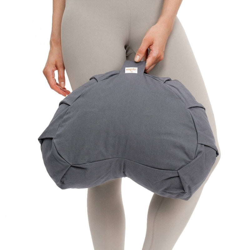 Meditationskissen Zafu ZEN Halbmond BASIC mit ZIP – Buchweizenschalen, 100% Baumwolle — Ansicht 13
