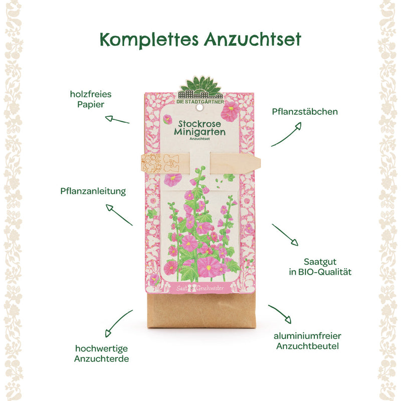 Hollyhock Mini Garden Growing Kit – High-Germination Seeds & Seed Starting Soil — Ansicht 7