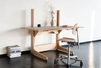 DEXTER Height-Adjustable Standing Desk – Beech Wood, 73–123 cm — Ansicht 3