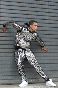 Starstyling Mosaic Allover Hoody – Unisex Metallic Mosaic Handmade — Ansicht 3