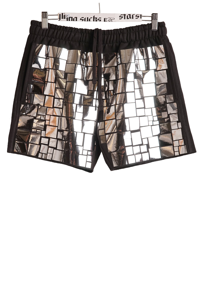 Mosaic Allover Shorts Mirror Foil – Unisex Sweatshorts with Reflective Mosaic Print — starstyling