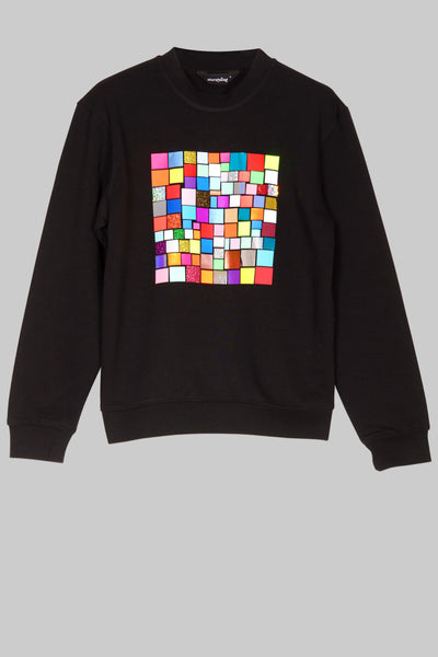Mosaic Square Sweater Unisex Multi-Foil Mosaic Straight Cut
