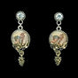 "Be my Valentine" Stud Earrings - Image Cabochon with Pine Cone & Rhinestones
