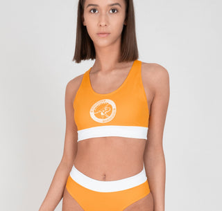 Bikini Top Ringer-Rücken ECONYL® Pastel-Orange