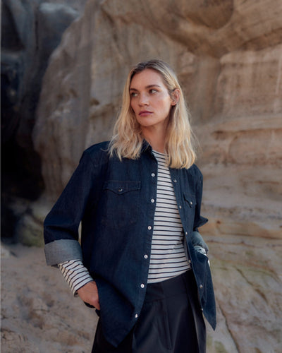 Dark Denim Hemd – Organic Cotton | Oversized Fit | Made in Portugal