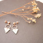 Triangular Marbled Cold Porcelain Rose Gold Plated Earrings