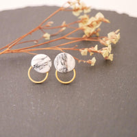 Gray-white Marble Look Earrings – Cold Porcelain | 18k gold plated — Ansicht 1