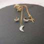 Moon Necklace & Stud Earrings Set – Handmade Cold Porcelain