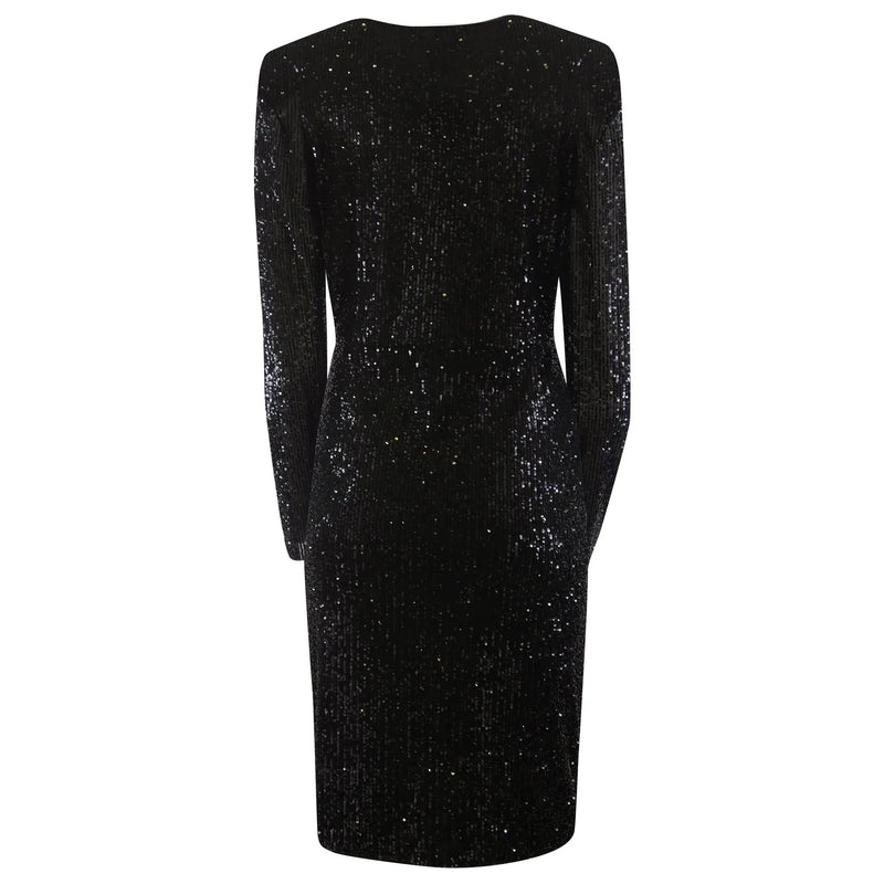 Gigi Dress - Black Sequins, Knot Detail, Sustainable — Ansicht 3