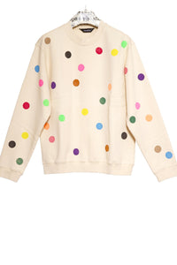 Painted Points Sweater 100% Cotton Hand-Stamped Unisex — Ansicht 1