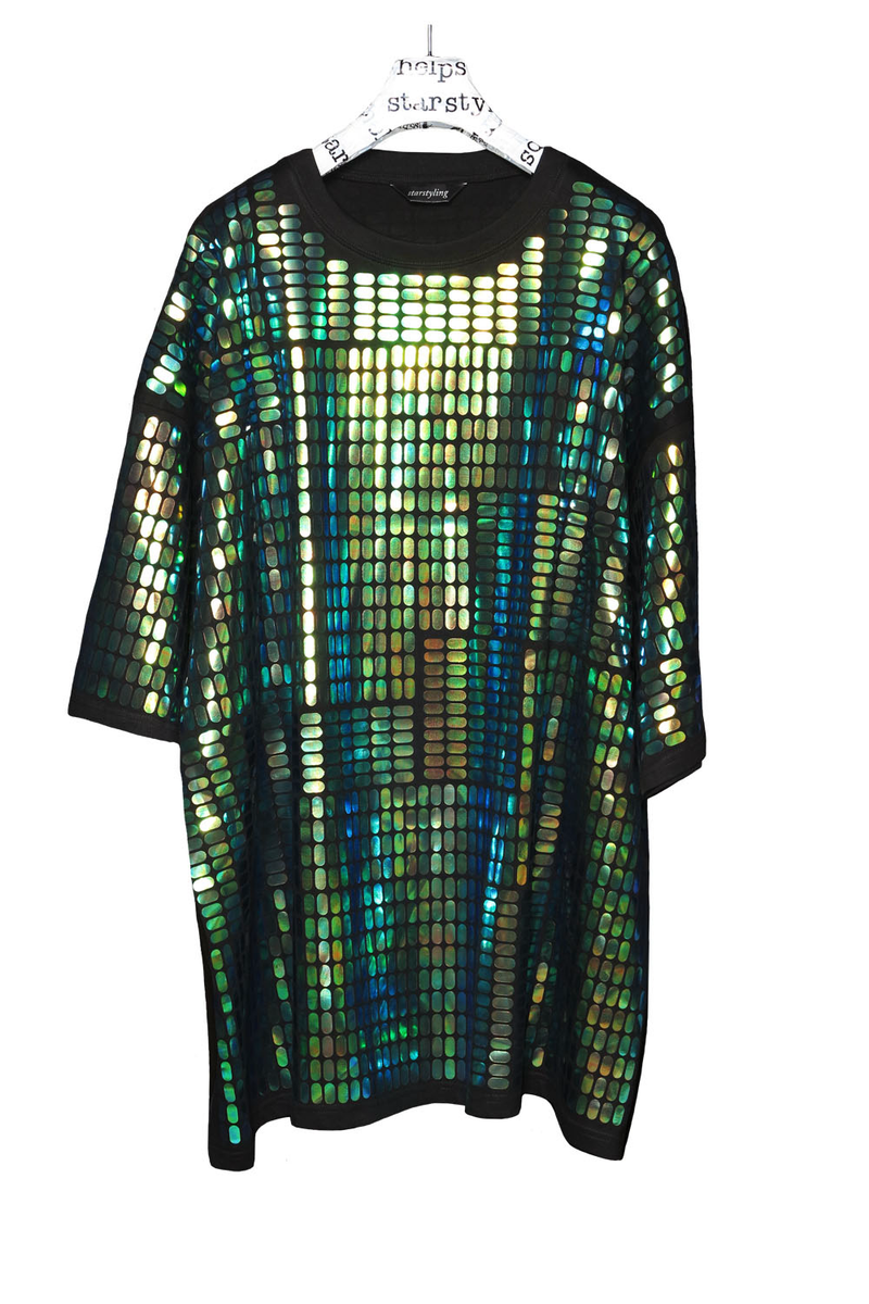 Pills Allover Bigshirt Metallic Foil – Unisex Oversized Dress — Ansicht 12