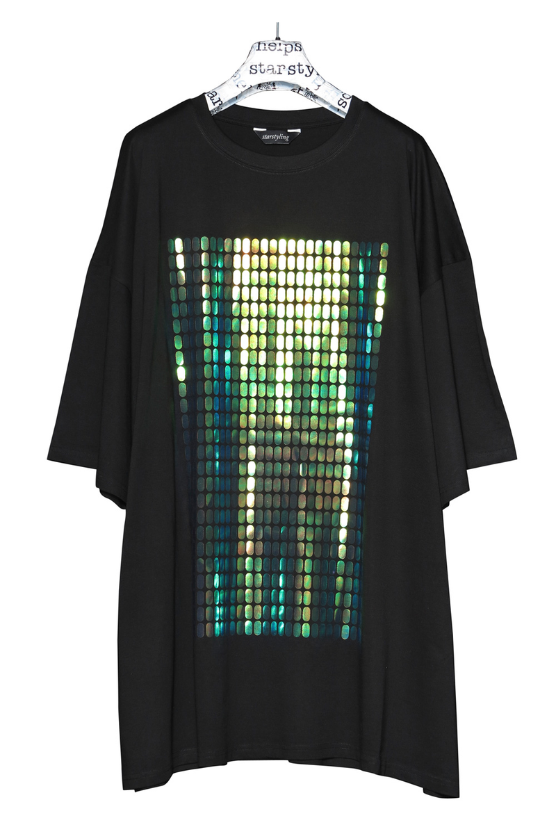 Pills Bigshirt Iridescent Foil – Unisex Oversized Dress — Ansicht 6