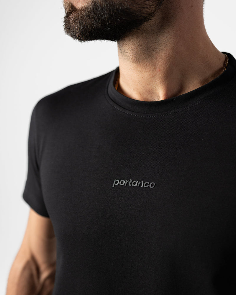 portance PimaCotton Tee Straight black – Pima-Baumwolle mit Anti-Geruch & UV-Schutz — Ansicht 5