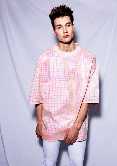 Starstyling Foilover Bigshirt Unisex Pink on Pink Multipattern Foil Print