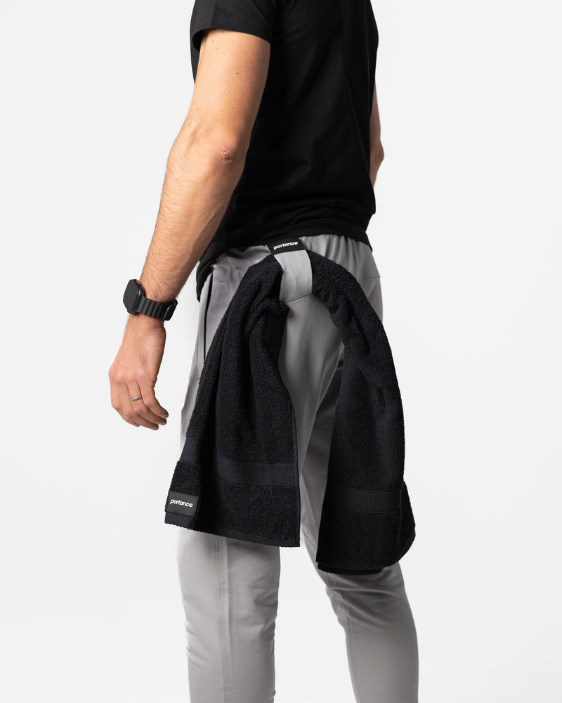 Magnetic workoutTowel black | Antibakteriell FUZE™ | 50×100 cm — Ansicht 2