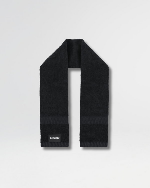 Magnetic workoutTowel black | Antibakteriell FUZE™ | 50×100 cm