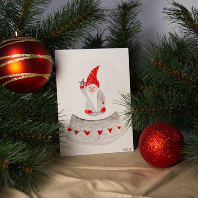 Christmas postcard set with watercolor snow globes | Set of 8 | Recycled paper