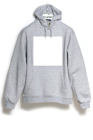 Unisex Hoody aus weichem Sweat mit großem reflektierendem Quadrat auf der Vorderseite, frontal fotografiert, cleanes Design mit Fokus auf dem Big-Square-Print.
