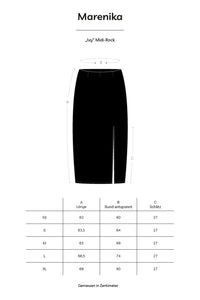 Midi-Rock Ivy Bio-Baumwolle Schwarz Elegant Zeitlos — Ansicht 6