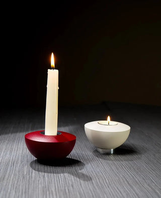 Rocky Kerzenständer aus Metall mit Teelicht und Stabkerze – funktionaler Design-Kerzenhalter von Siqual