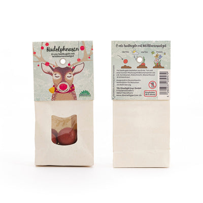 Rudolphnasen – Rote Blumenmurmeln mit Wildblumensaatgut