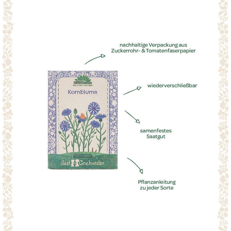 BIO-Saatgut Kornblume – samenfest & essbare Blüten — Ansicht 5