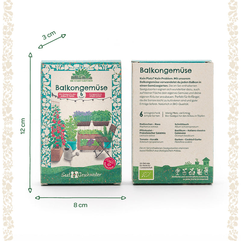 Organic Seed Set "Balcony Vegetables" - 6 Vegetable Varieties, Open-Pollinated — Ansicht 4