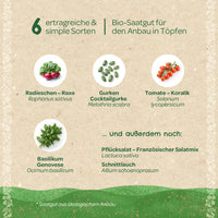 Organic Seed Set "Balcony Vegetables" - 6 Vegetable Varieties, Open-Pollinated — Ansicht 6