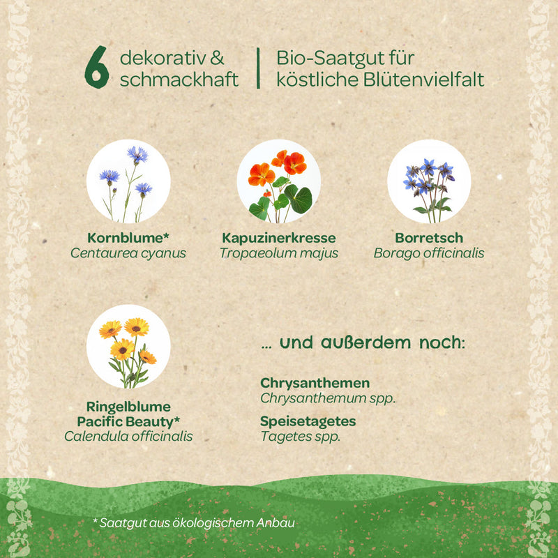 Organic Seed Set "Edible Flowers" - 6 varieties, EU certified — Ansicht 4