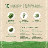 BIO-Saatgut-Set Küchenkräuter – 10 Sorten, samenfest, EU-Bio-zertifiziert — Ansicht 4
