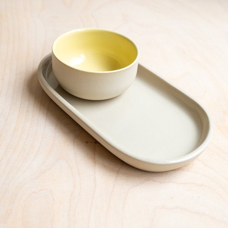 KUMO Flat White Ceramic Mug Yellow – Handmade — Ansicht 3