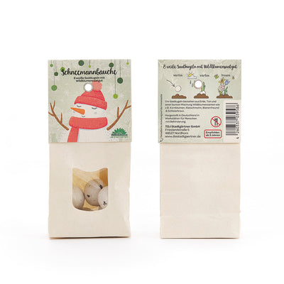 Snowman Bellies – White flower marbles with 19 wildflower varieties
