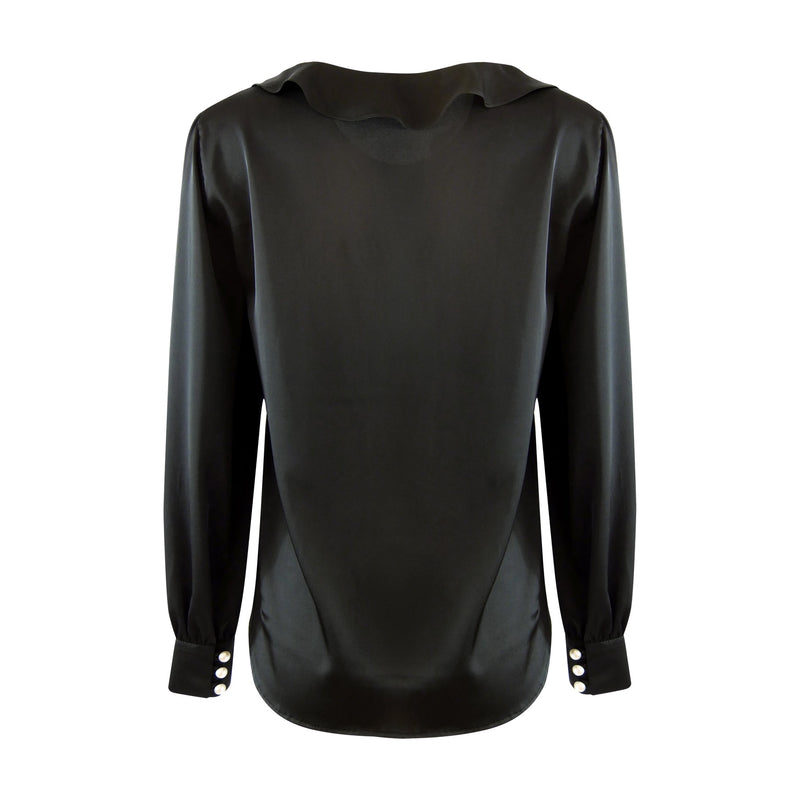 Blouse Sustainable Fabric Cher – Recycled Polyester, Bow Detail | Aline CELI — Ansicht 2