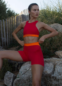 Oban Shorts Red/Orange High Waist quick-drying ECONYL® — Ansicht 7