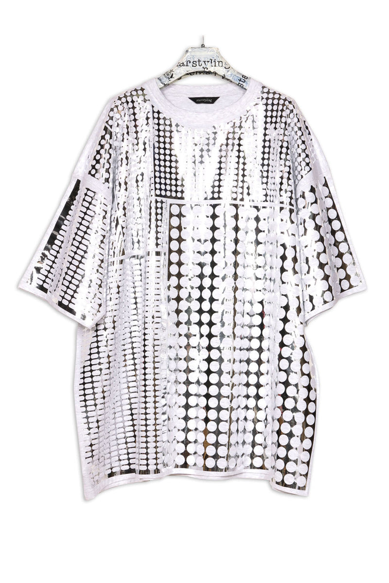 Foilover Silver-Mirror Bigshirt – silver multipattern foil unisex — starstyling