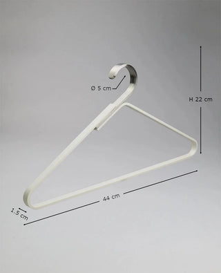 Maßangaben des Silver Unique Kleiderbügels von Siqual – technische Übersicht des Metallbügels mit Edelstahlhaken