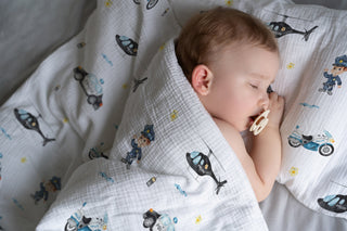 Leslis "Polizei" Kinderbettwäsche – Musselin/Satin | OEKO‑TEX 100 | Kleine Ordnungshüter