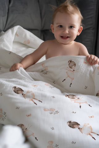 Kinderbettwäsche „Ballerinas“ – OEKO‑Tex Baumwolle | Musselin/Satin | Handgefertigt