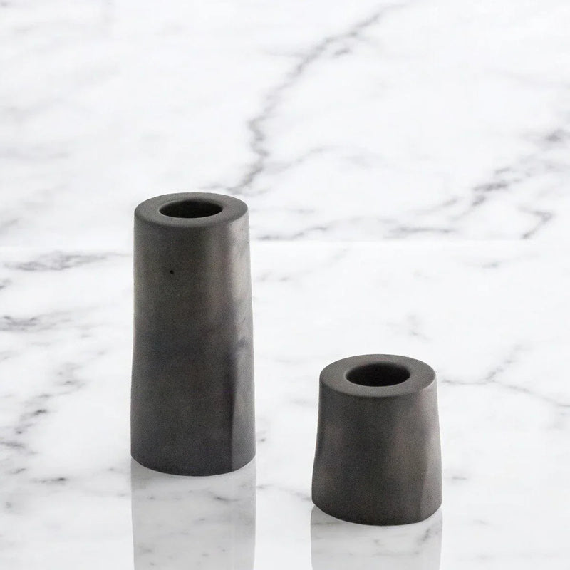 STELLA Taper Candle Holder Set of 2 Concrete Grey Anthracite Handmade — Ansicht 9